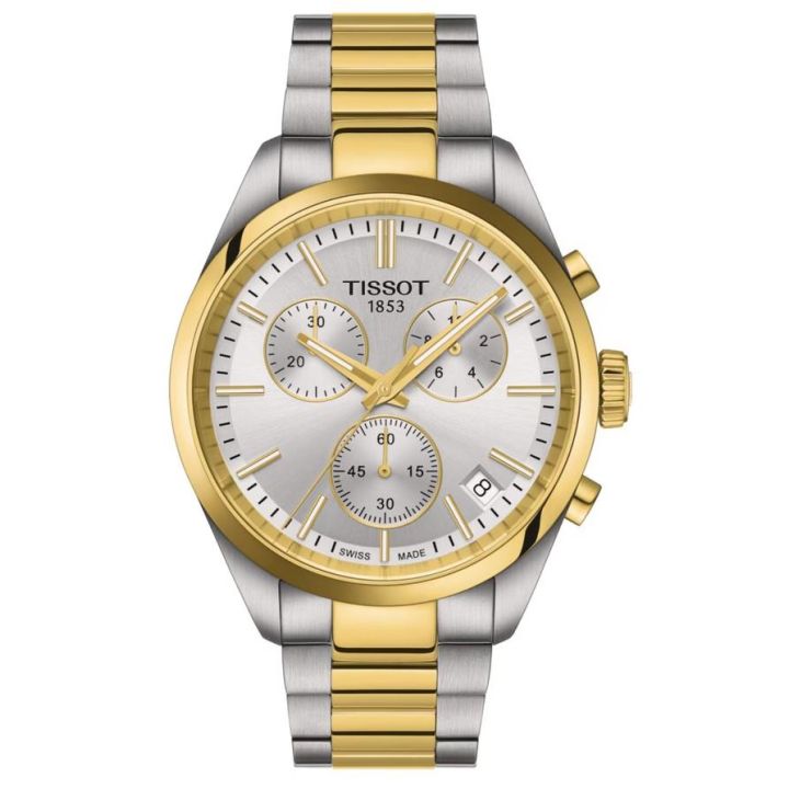 Tissot Silver Dial PR100 Chronograph Watch