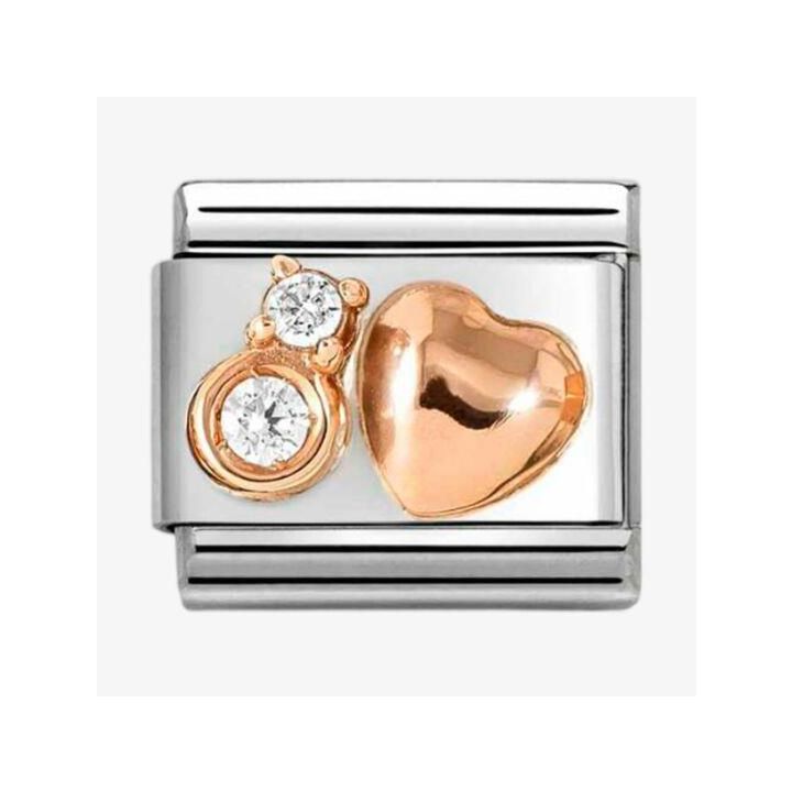 Nomination Rose Gold Heart & Cubic Zirconia Charm