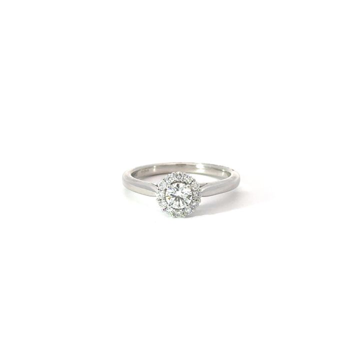 Platinum 0.50ct Round Brilliant Cut Diamond Cluster Ring