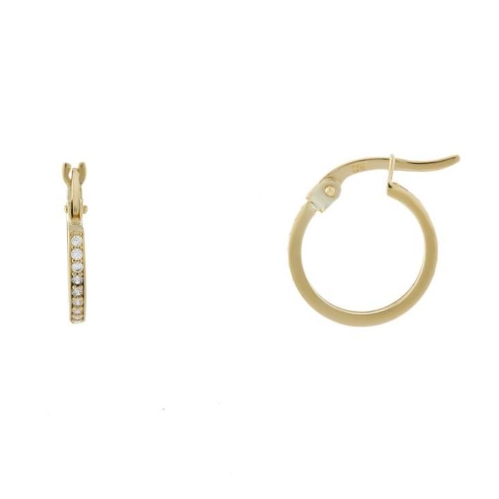 9ct Yellow Gold Cubic Zirconia Hoop Earrings