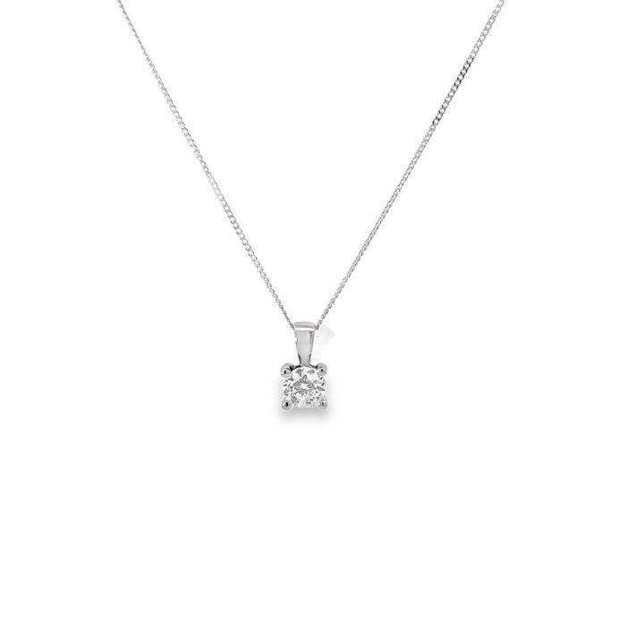 Platinum 0.41ct Round Brilliant Cut Diamond Pendant