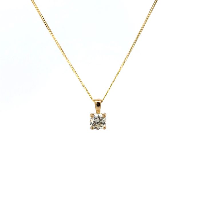 18ct Yellow Gold 0.46ct Solitaire Diamond Pendant