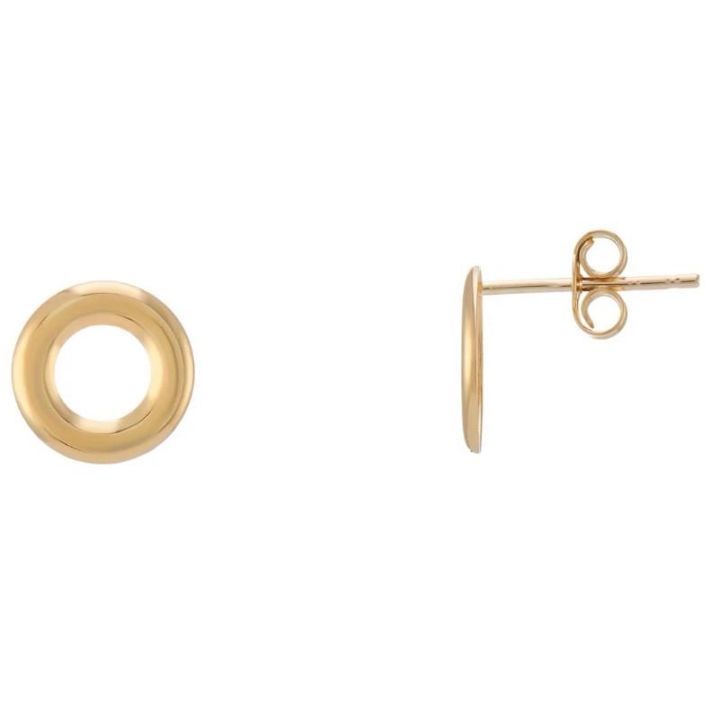 9ct Yellow Gold Open Circle Stud Earrings