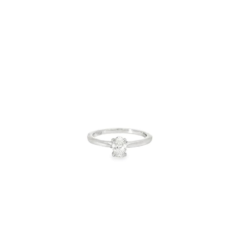 Platinum 0.51ct Oval Diamond Single Stone Ring