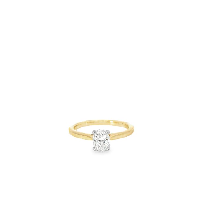 18ct Yellow Gold & Platinum 0.72ct Oval Diamond Ring