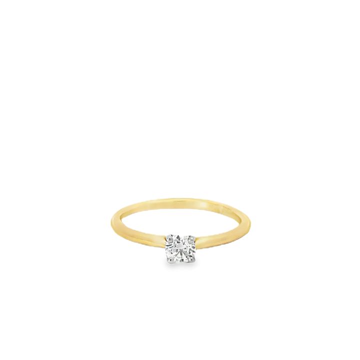 18ct Yellow Gold & Platinum 0.25ct Round Brilliant Cut Diamond Ring