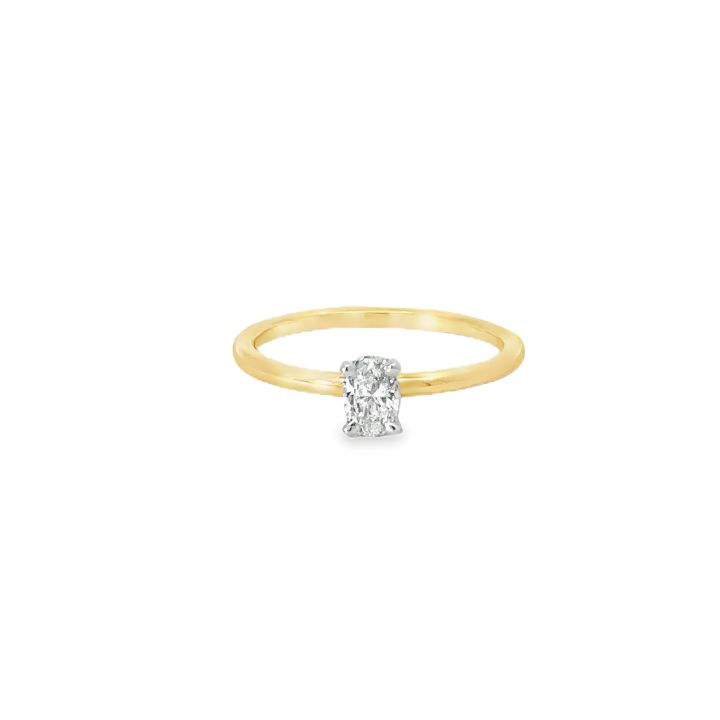 18ct Yellow Gold & Platinum 0.30ct Oval Diamond Ring