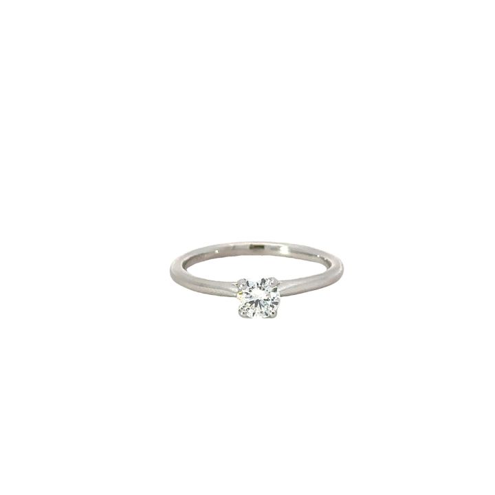 Platinum 0.40ct Round Brilliant Cut Diamond Solitaire Ring