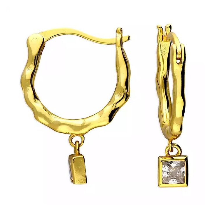 Yellow Cubic Zirconia Hoop Earrings