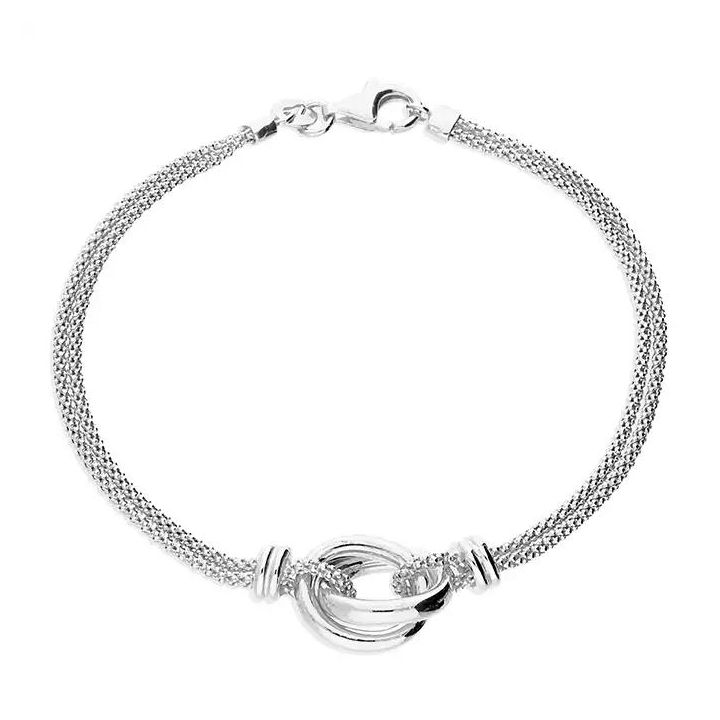 Silver Knotted Rings Bracelet