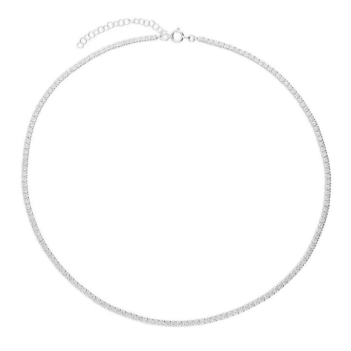 Silver Cubic Zirconia Tennis Necklace