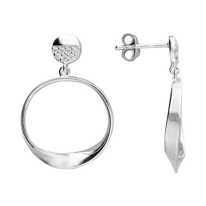 Silver Cubic Zirconia Drop Earrings