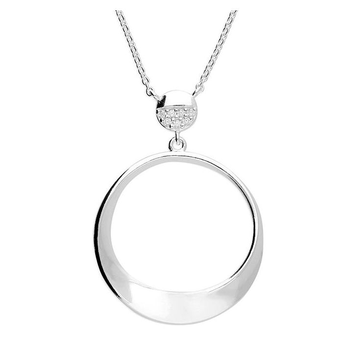 Silver Twist Circle Necklace