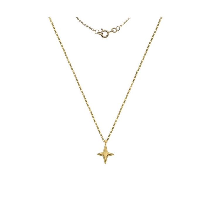 9ct Yellow Gold Beaded Star Pendant