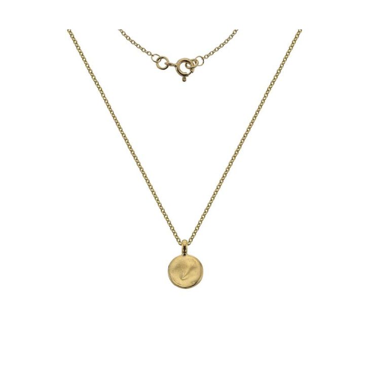 9ct Yellow Gold Textured Disc Pendant