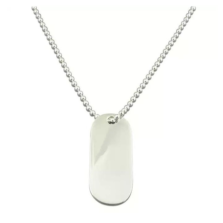 Silver Dogtag On Chain