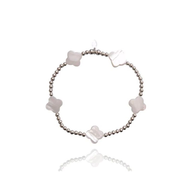 Dollie Sterling Silver Mother of Pearl Clover Bracelet