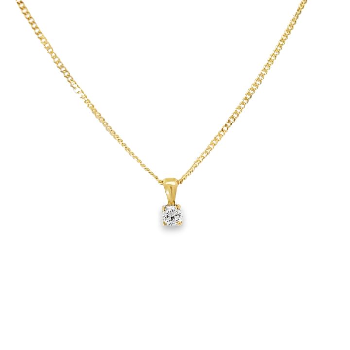 9ct Yellow Gold 0.10ct Diamond Pendant