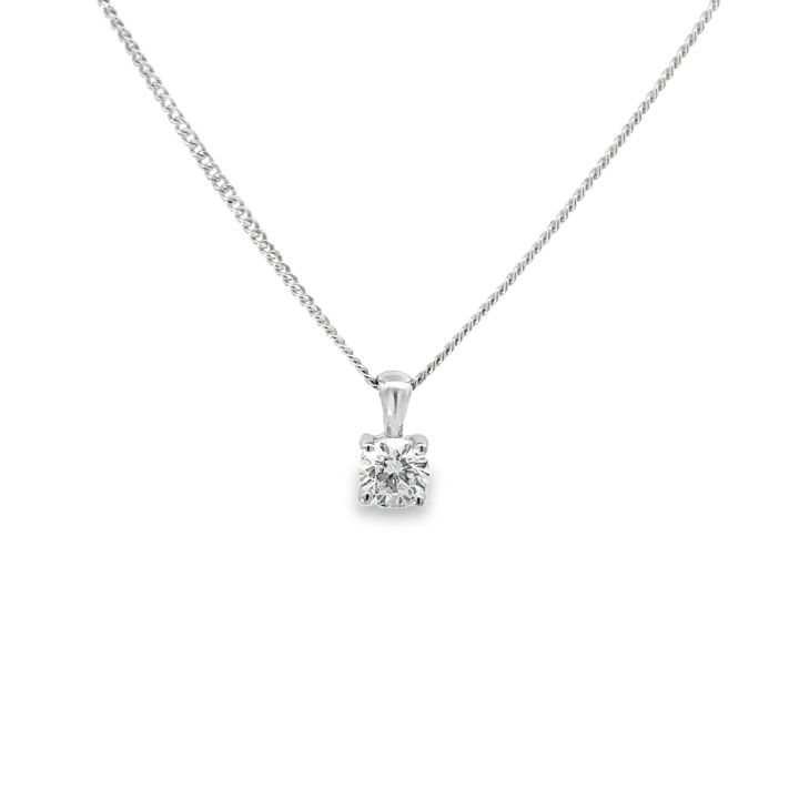 9ct White Gold 0.25ct Diamond Pendant