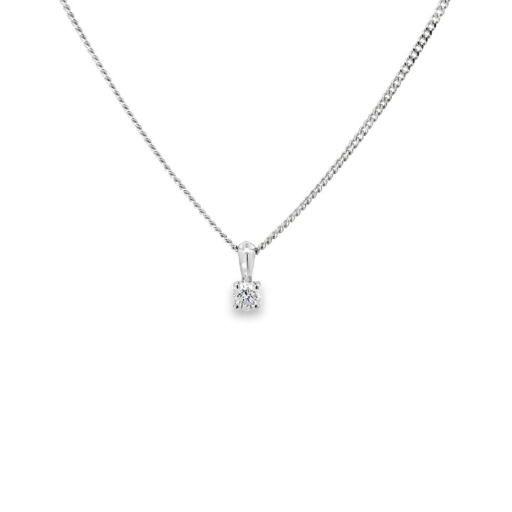 9ct White Gold 0.10ct Diamond Pendant