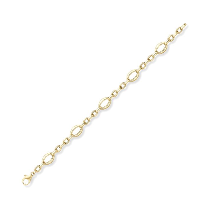 9ct Yellow Gold Open Ovals Bracelet