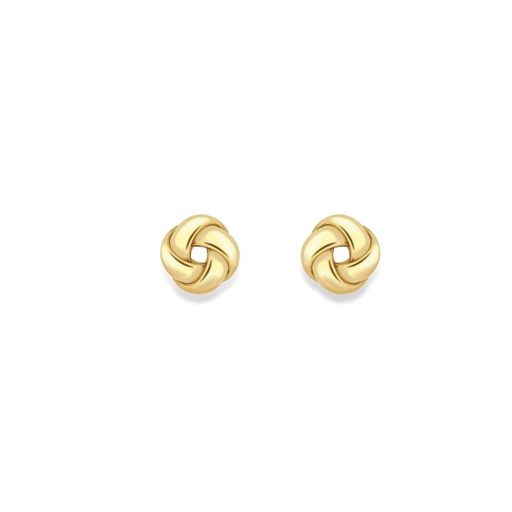 9ct Yellow Gold Open Knot Stud Earrings