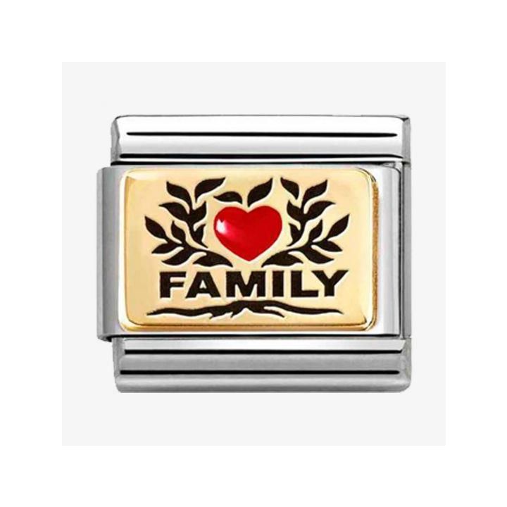 Nomination Gold Family Red Heart Charm