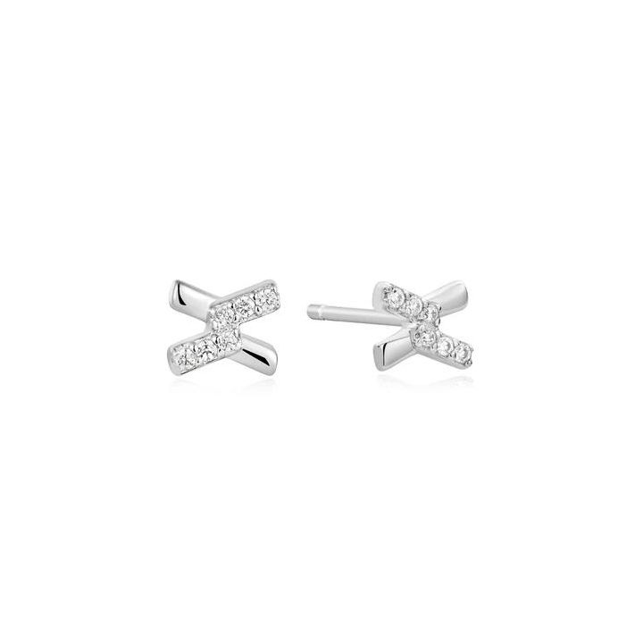 Ania Haie Silver Cross Stud Earrings