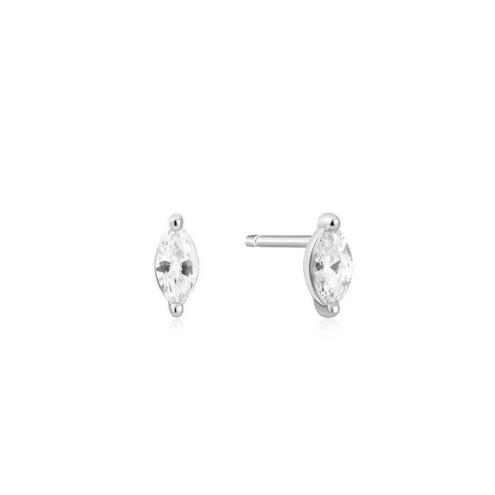 Ania Haie Silver Marquise Cubic Zirconia Stud Earrings