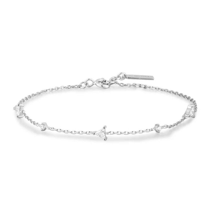 Ania Haie Silver Triangle Cubic Zirconia Station Bracelet