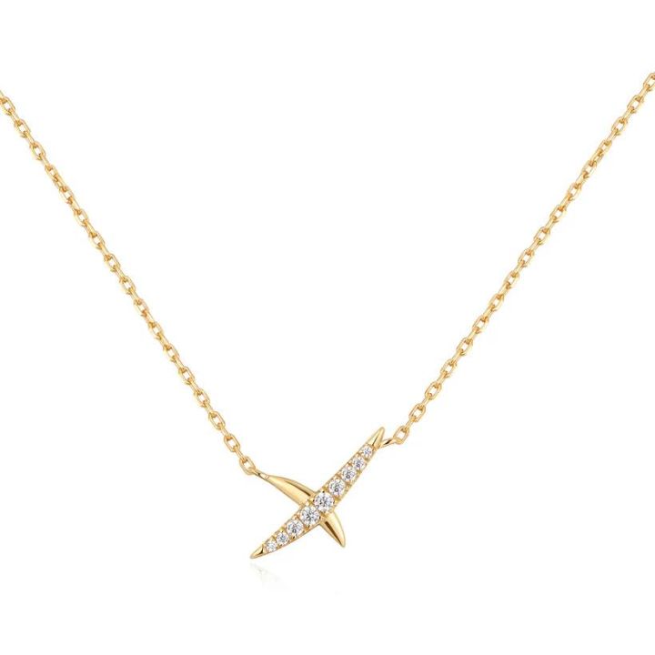 Ania Haie Gold Plated Kiss Pave Necklace