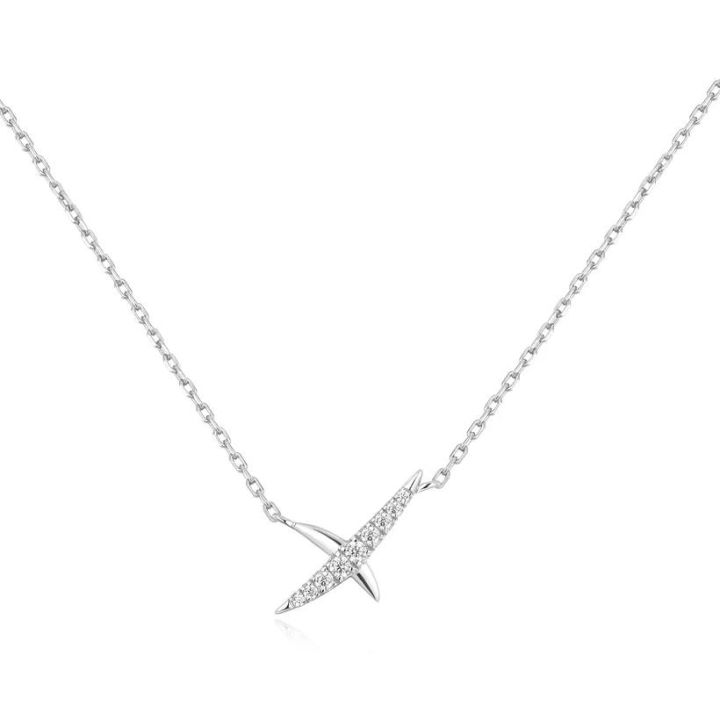 Ania Haie Silver Kiss Pave Necklace