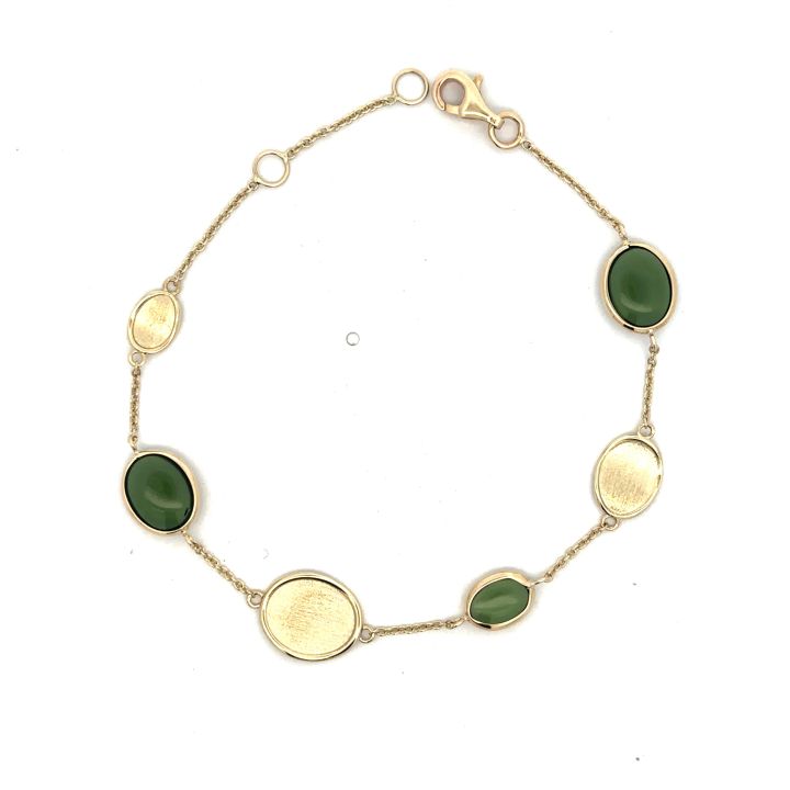 9ct Yellow Gold Green Tourmaline Bracelet