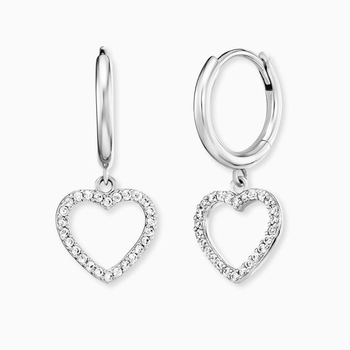 Angel Whisperer Heart Hoop Earrings