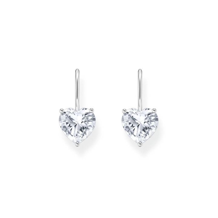 Thomas Sabo White Heart-Shaped Zirconia Earrings