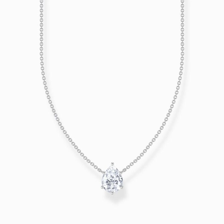 Thomas Sabo Drop-Shaped White Zirconia Necklace