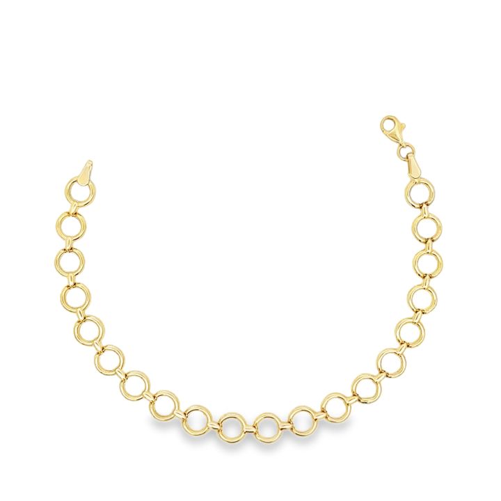 9ct Yellow Gold Open Circle Bracelet