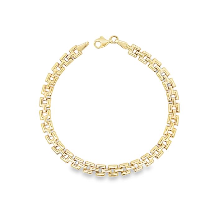 9ct Yellow Gold Square Link Bracelet