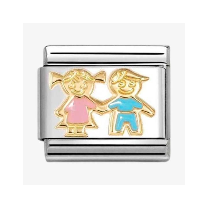 Nomination Classic Gold Girl & Boy Charm