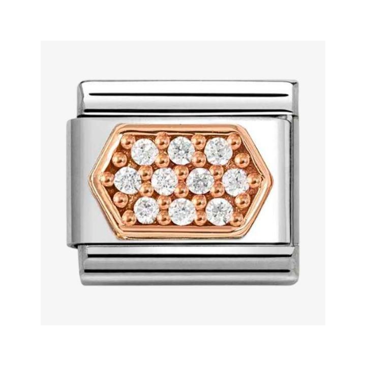 Nomination Rose Gold Pave Hexagon Charm