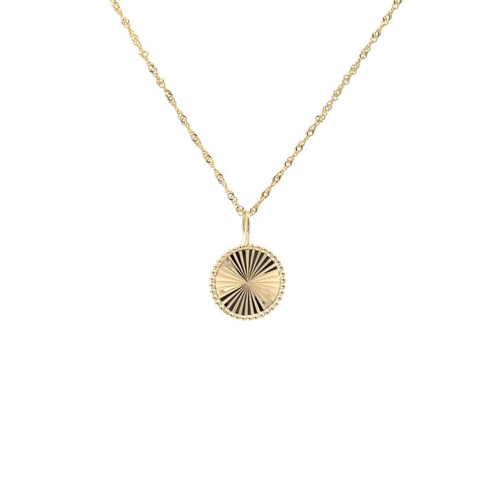 9ct Yellow Gold Sunburst Disc Pendant