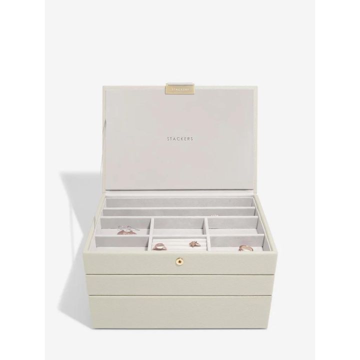 Stackers Oatmeal Set of Three Jewellery Box