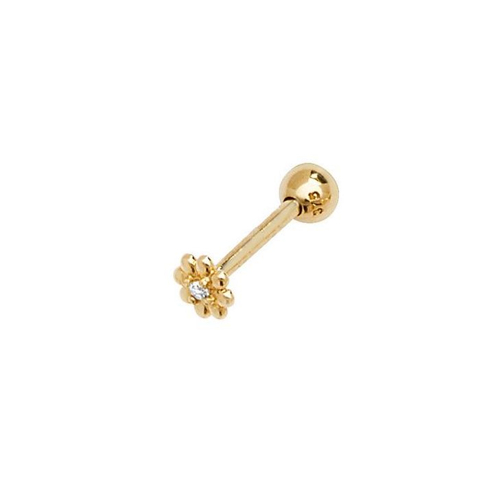 9ct Yellow Gold Daisy Cartilage Single Earring