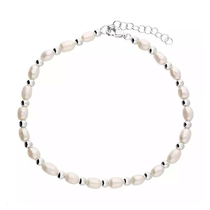 Sterling Silver Pearl and Bead Bracelet