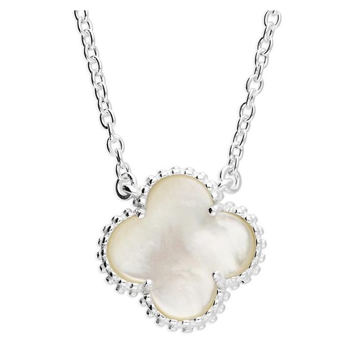 Sterling Silver Mother of Pearl Clover Necklace