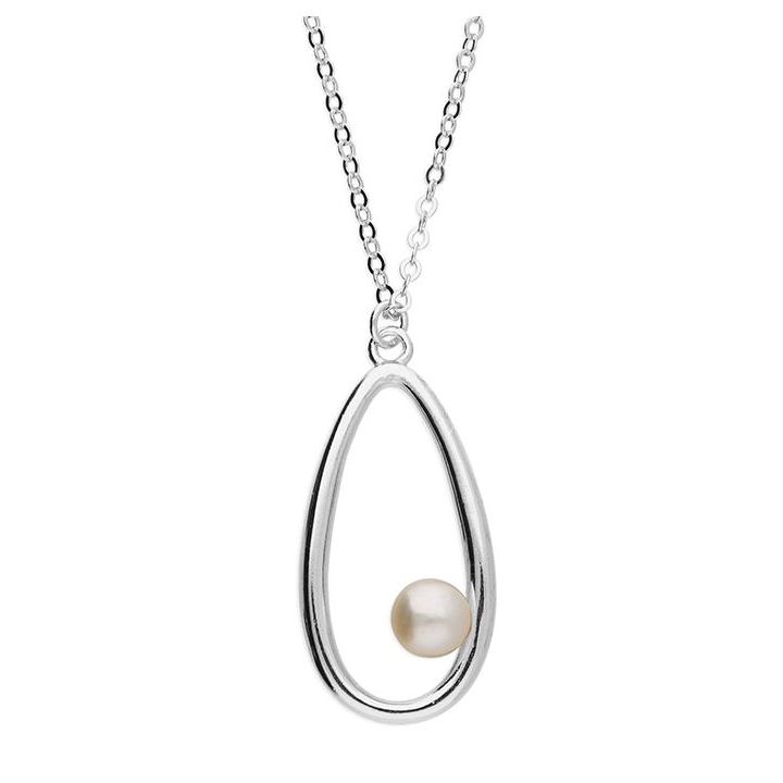 Sterling Silver Oval Freshwater Pearl Pendant