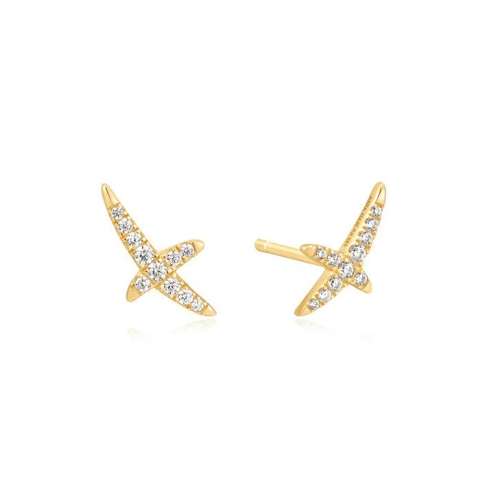 Ania Haie Gold Plated Kiss Pave Earrings