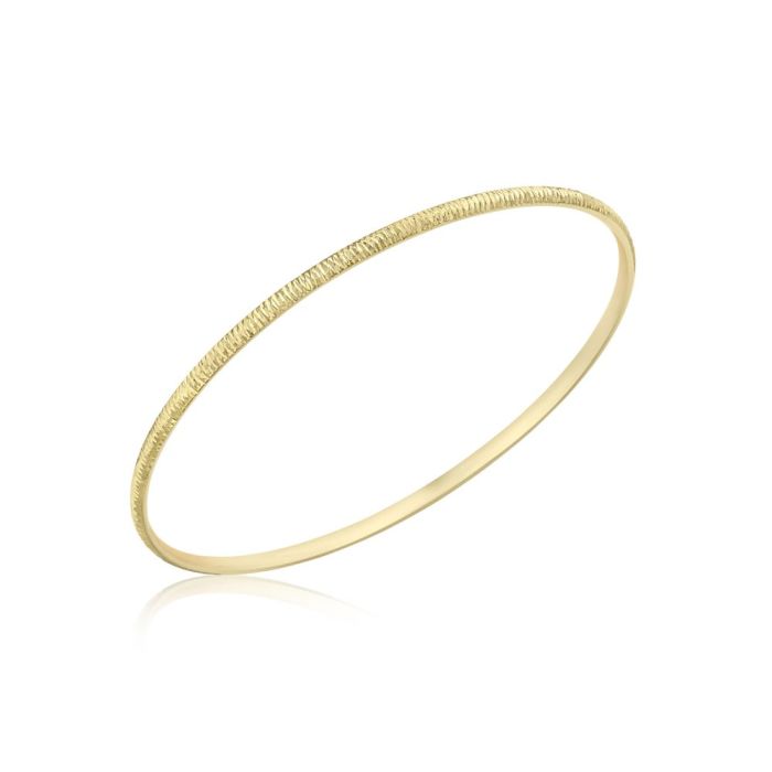 9ct Yellow Gold Diamond Cut Slave Bangle