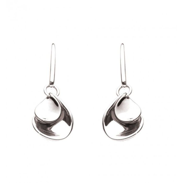 Kit Heath Silver Double Petal Earrings